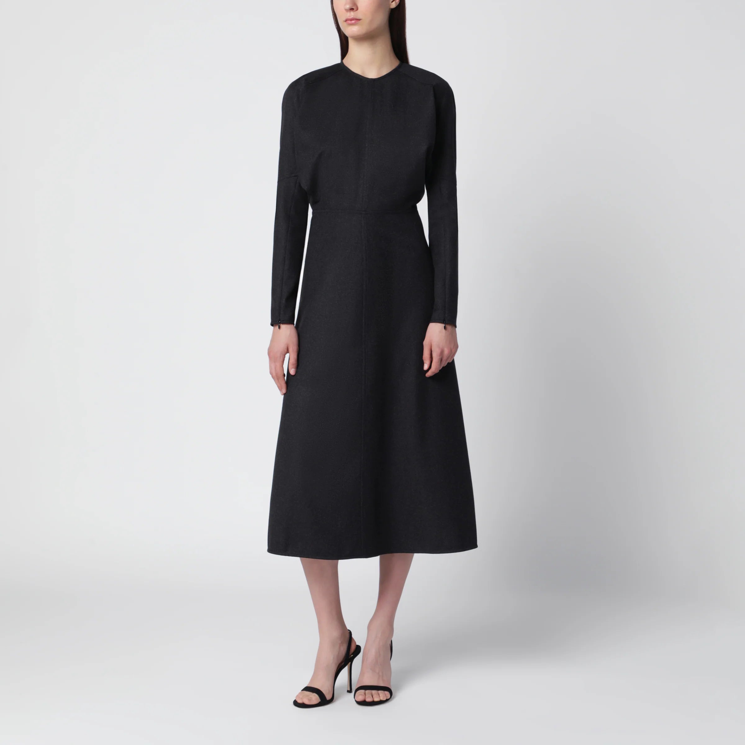 Victoria Beckham Doman virgin wool dress in dark grey mélange