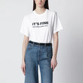 Victoria Beckham White cotton “It’s Fine” T-shirt