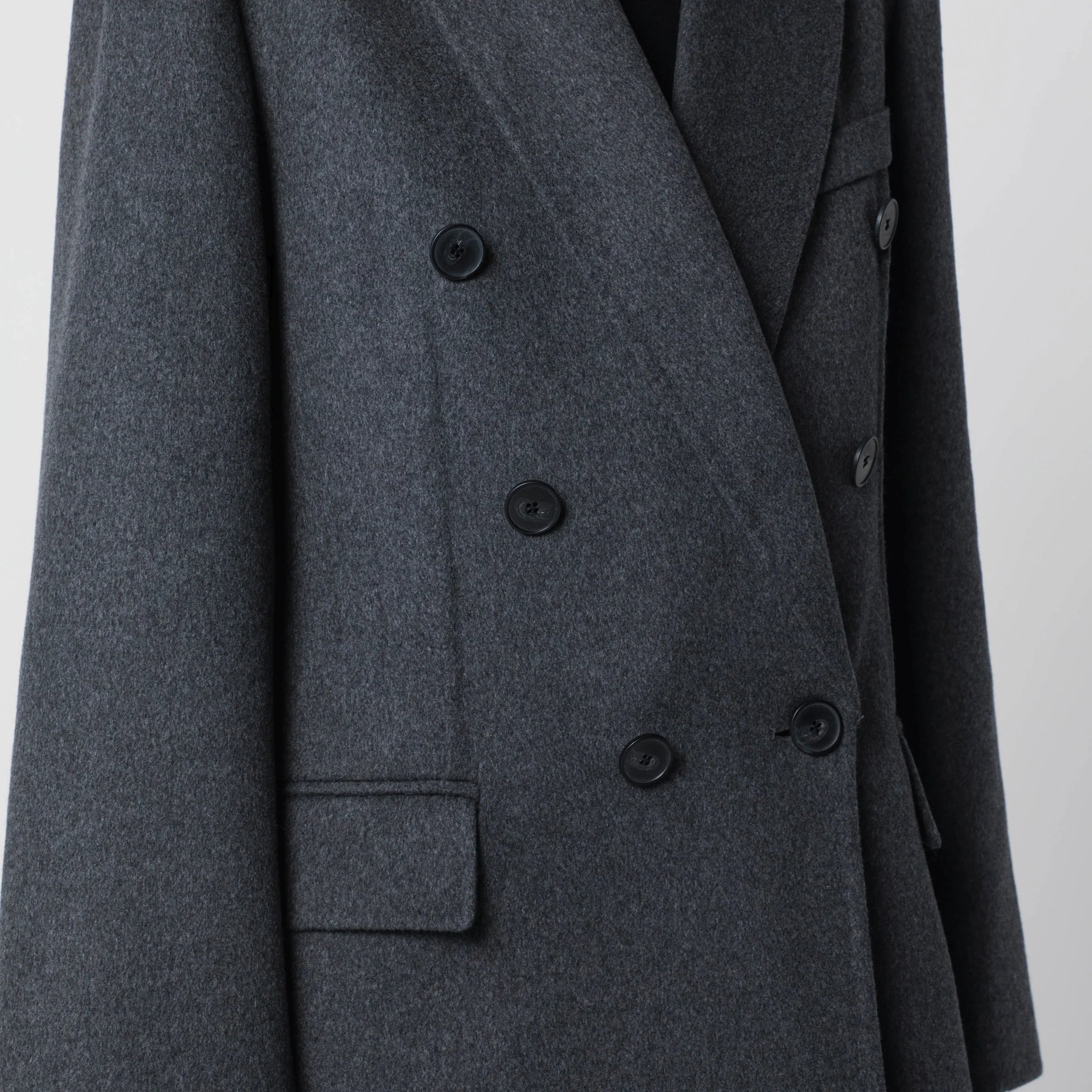 Victoria Beckham Double-breasted coat in grey mélange wool and cashmere