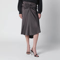 Victoria Beckham Bela midi skirt in mineral grey crêpe satin