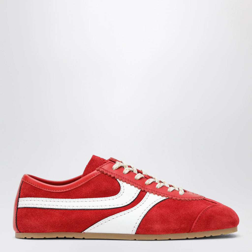 Dries Van Noten Red/white leather and suede Sneakers
