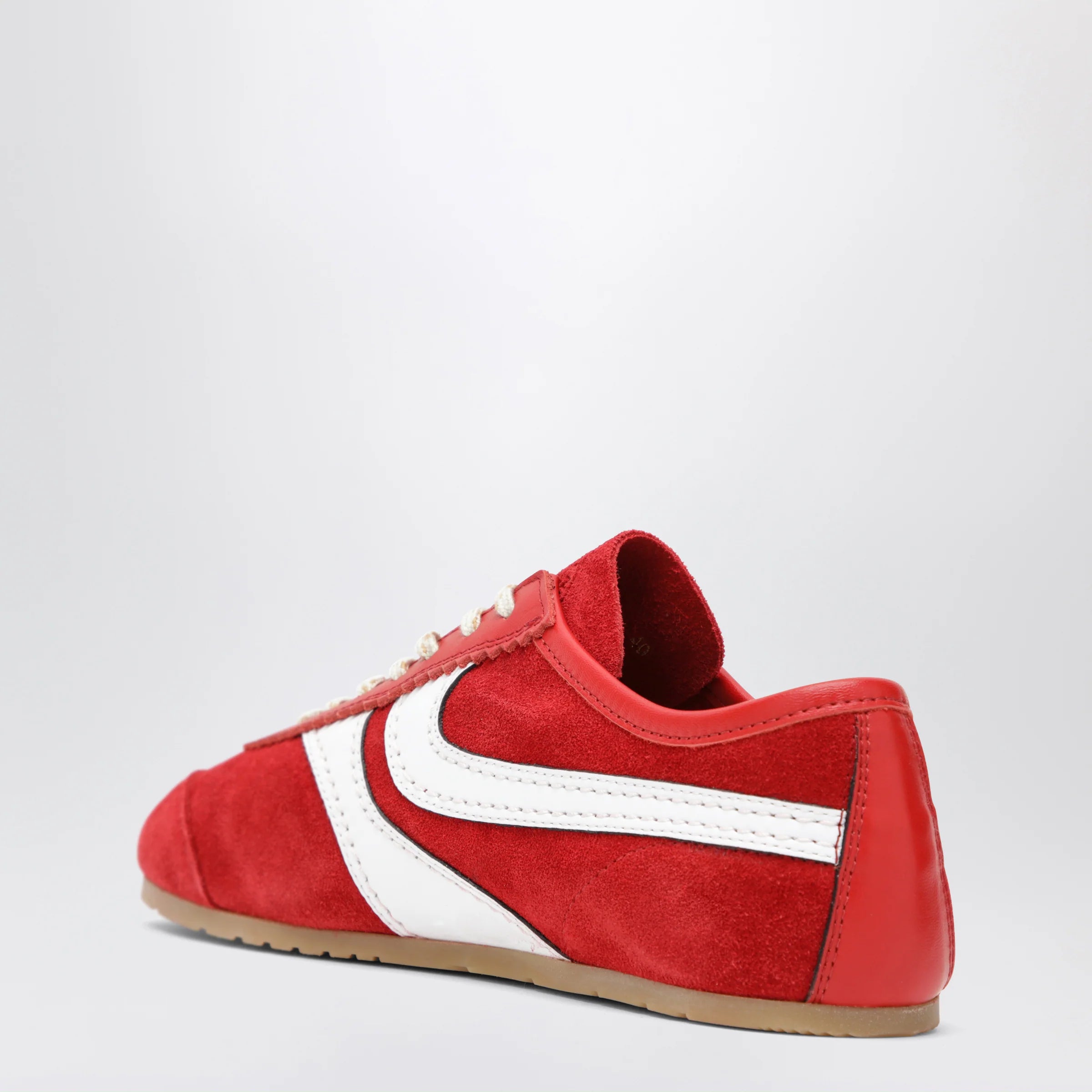 Dries Van Noten Red/white leather and suede Sneakers