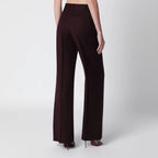 Victoria Beckham Dark Acai purple virgin wool flannel trousers