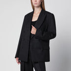 Victoria Beckham Dark Grey Double-Breasted Wool Jacket