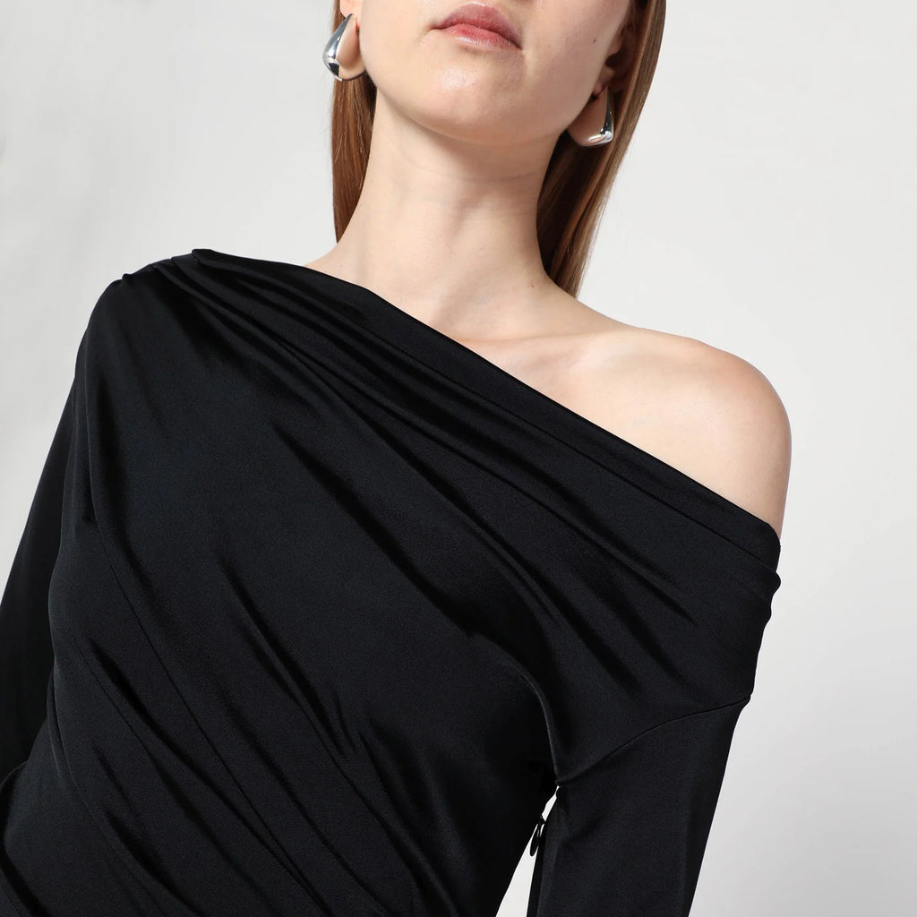 Victoria Beckham Long black dress in viscose jersey