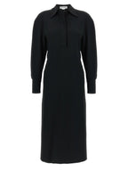 Victoria Beckham Long Sleeve Polo Collar Midi Dress