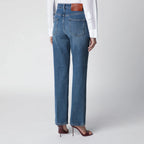 Victoria Beckham Julia Jeans in Blue Cotton Denim