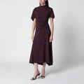 Victoria Beckham Blackcurrant black draped midi dress