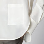 Victoria Beckham Ivory Silk V-Neck Blouse