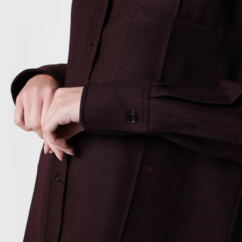 Victoria Beckham Virgin wool flannel shirt in acai