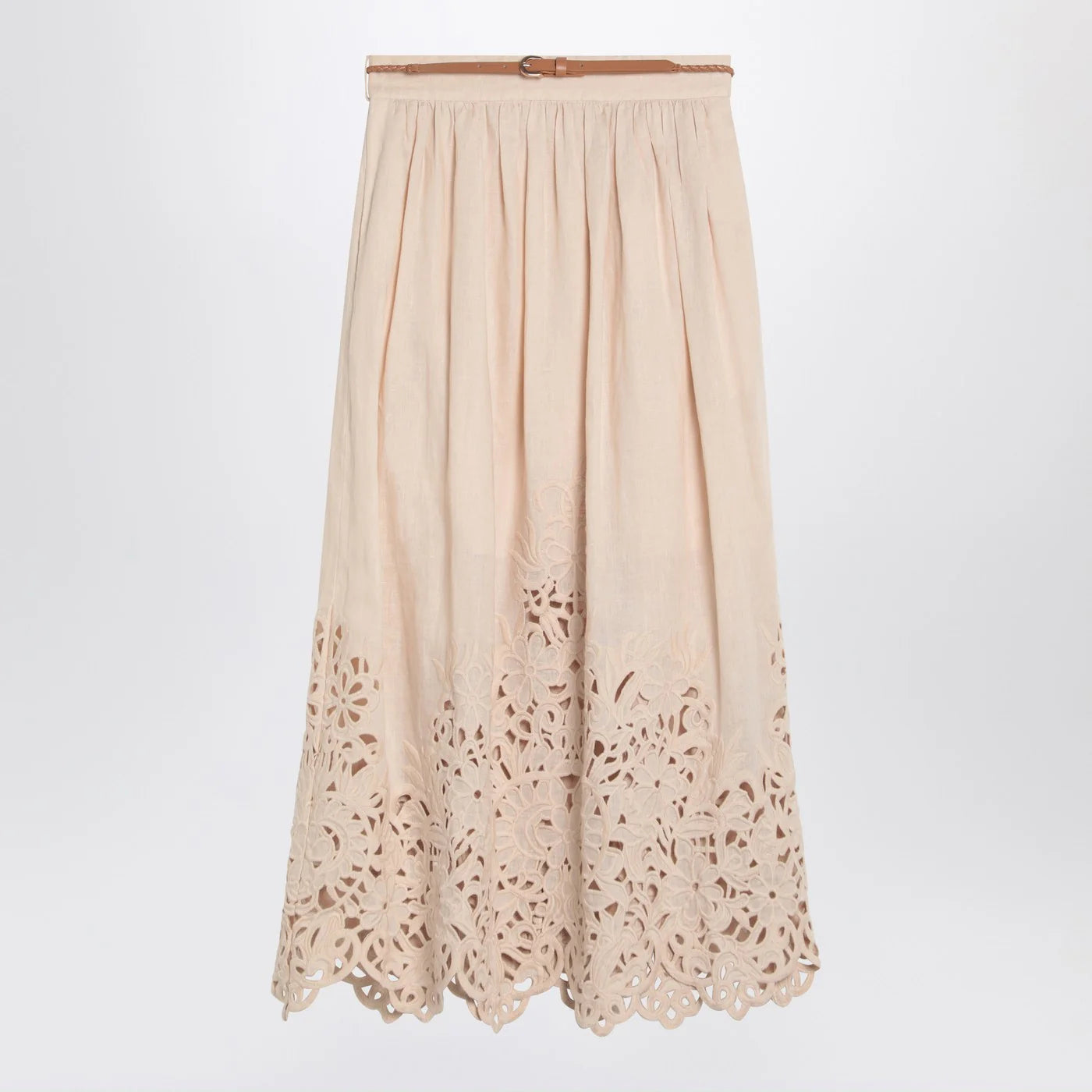 ZIMMERMANN Wylie cream colored midi skirt