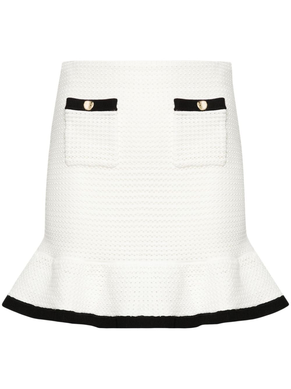 Self-Portrait Sequinned crochet miniskirt