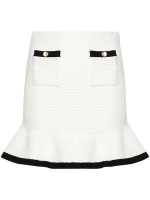 Self-Portrait Sequinned crochet miniskirt