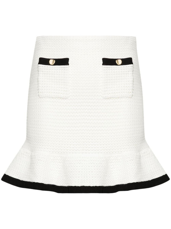 Self-Portrait Sequinned crochet miniskirt