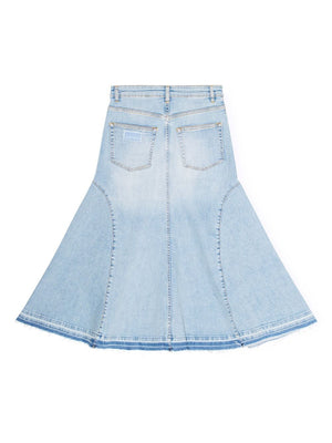 Ganni Flared denim skirt