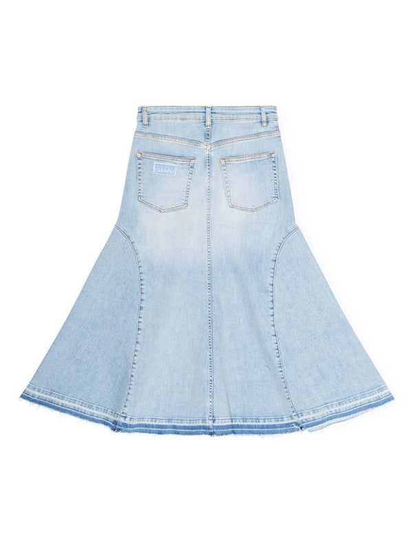 Ganni Flared denim skirt