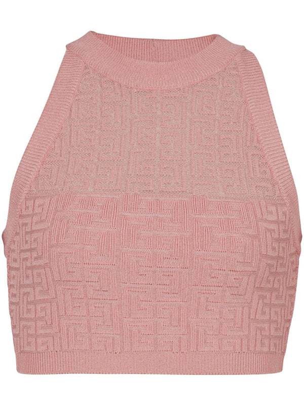 Balmain PB Labyrinth knit top