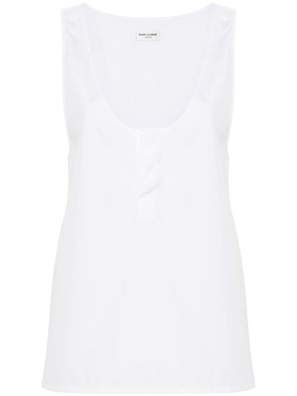 Saint Laurent semi-sheer Henley Tank Top
