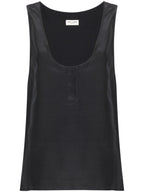 Saint Laurent Henley-neck silk tank top
