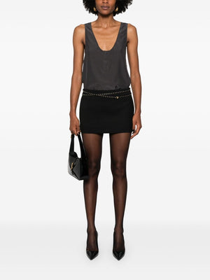 Saint Laurent Henley-neck silk tank top
