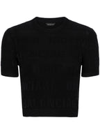 Balenciaga jacquard logo crop top