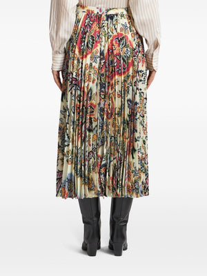Etro Paisley-print pleated midi skirt