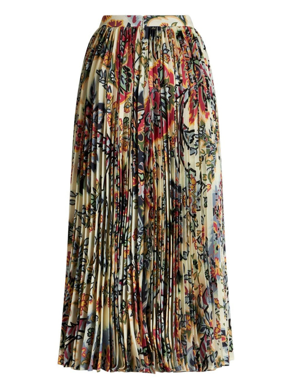 Etro Paisley-print pleated midi skirt