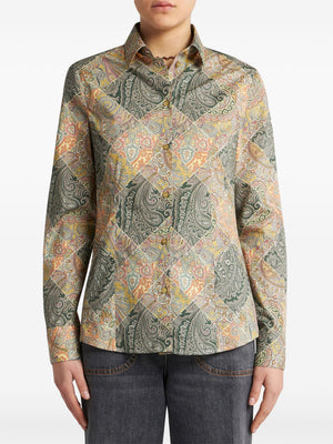 Etro Patchwork-print poplin shirt
