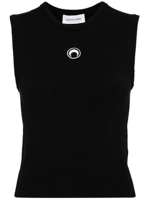 Marine Serre Crescent Moon-embroidered tank top