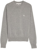 Maison Kitsuné Maison Kitsune كنزة صوف عادية مزينة برقعة ثعلب صغير
