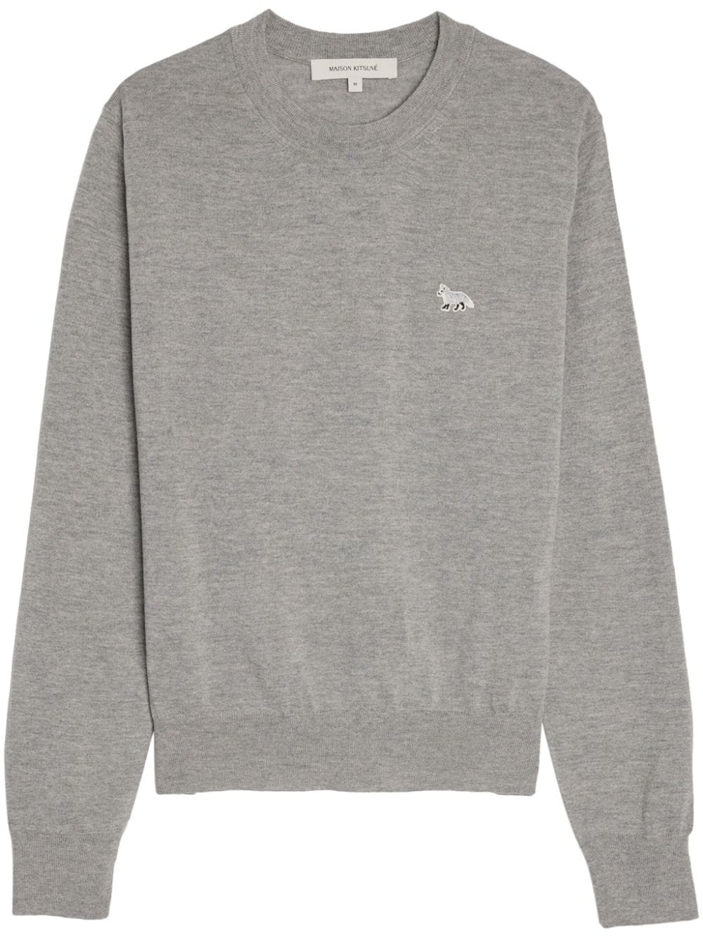 Maison Kitsuné Maison Kitsune كنزة صوف عادية مزينة برقعة ثعلب صغير