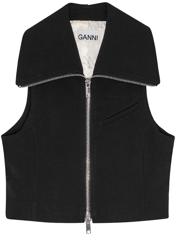 Ganni Sleeveless tank top with zip
