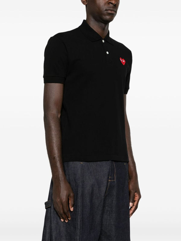 Comme Des Garcons Heart-patch polo shirt