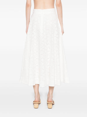 Zimmermann Crush embroidered midi skirt