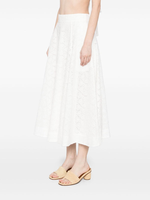 Zimmermann Crush embroidered midi skirt