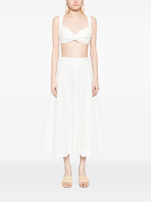 Zimmermann Crush embroidered midi skirt
