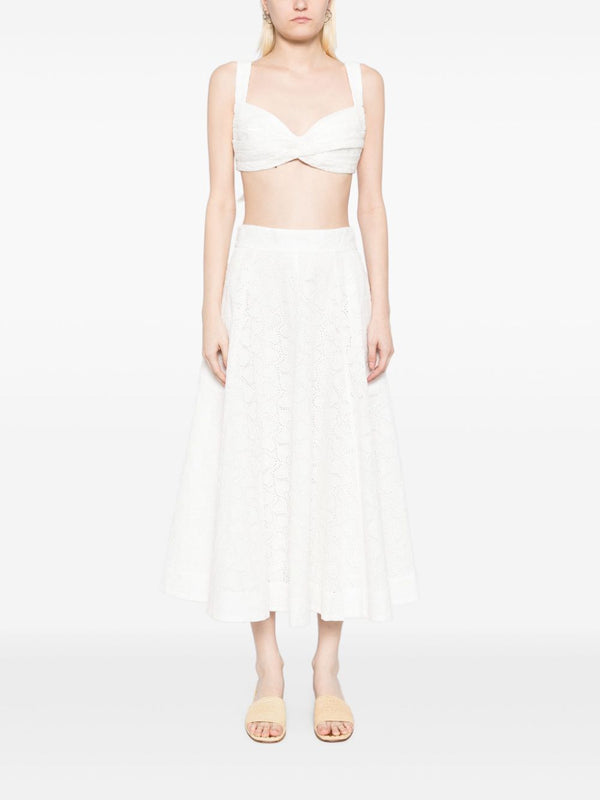 Zimmermann Crush embroidered midi skirt