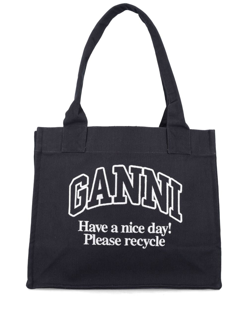 Ganni Large shopper bag with logo