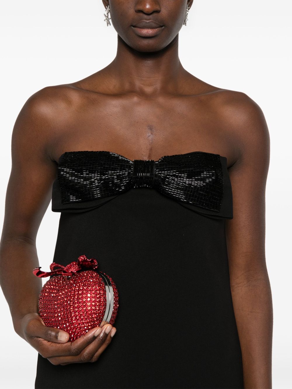 Self-Portrait crepe bandeau mini dress