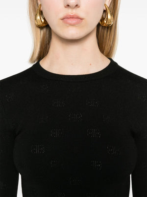 Balenciaga BB-pattern open-knit jumper