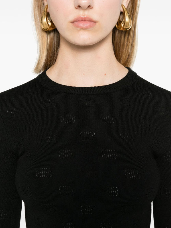 Balenciaga BB-pattern open-knit jumper
