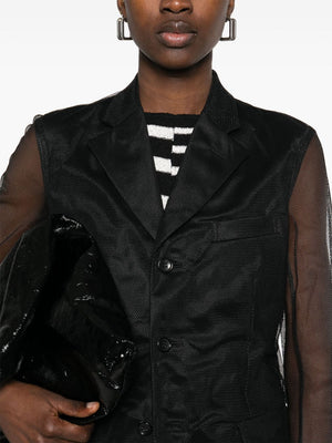 Comme Des Garcons Mesh-overlay coat