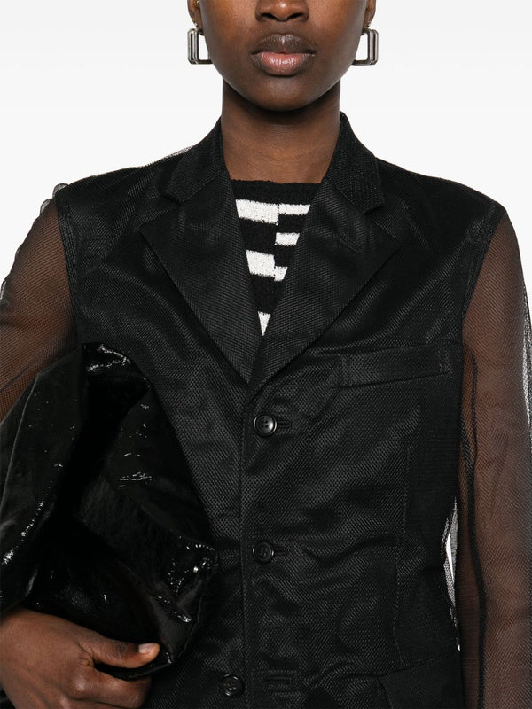 Comme Des Garcons Mesh-overlay coat