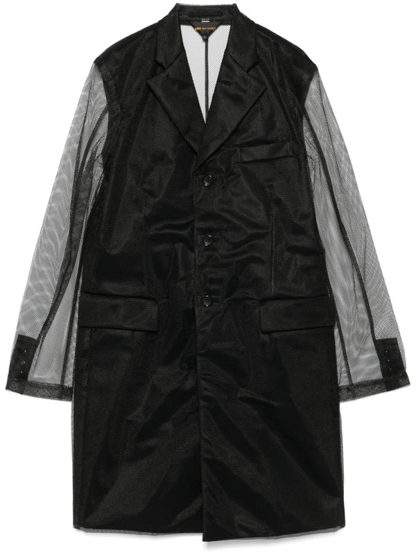 Comme Des Garcons Mesh-overlay coat