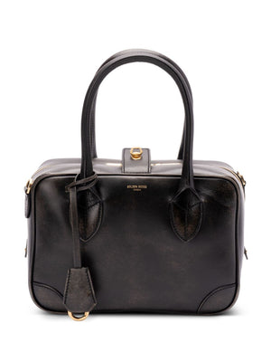 Golden Goose Vita Bag in smooth black leather and gold details