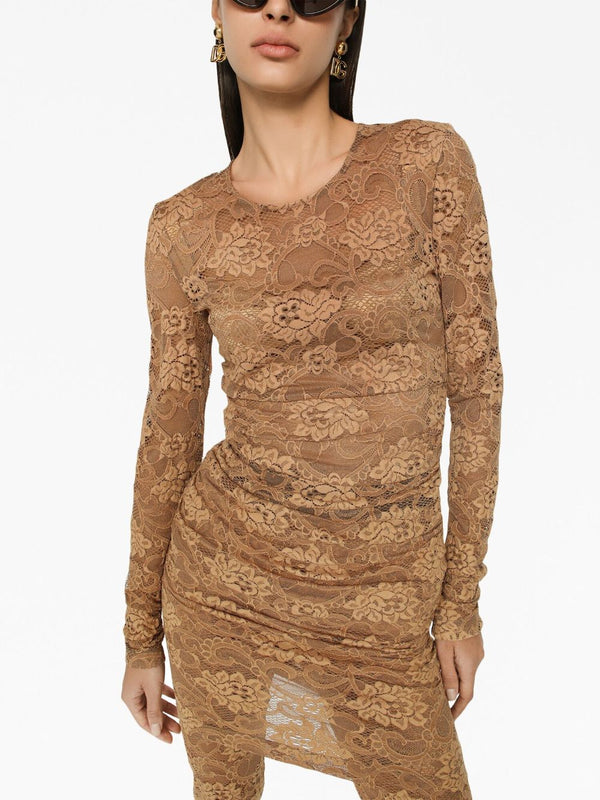 Dolce & Gabbana Short floral lace dress