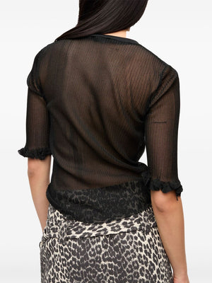 Ganni Sheer Jacquard Top