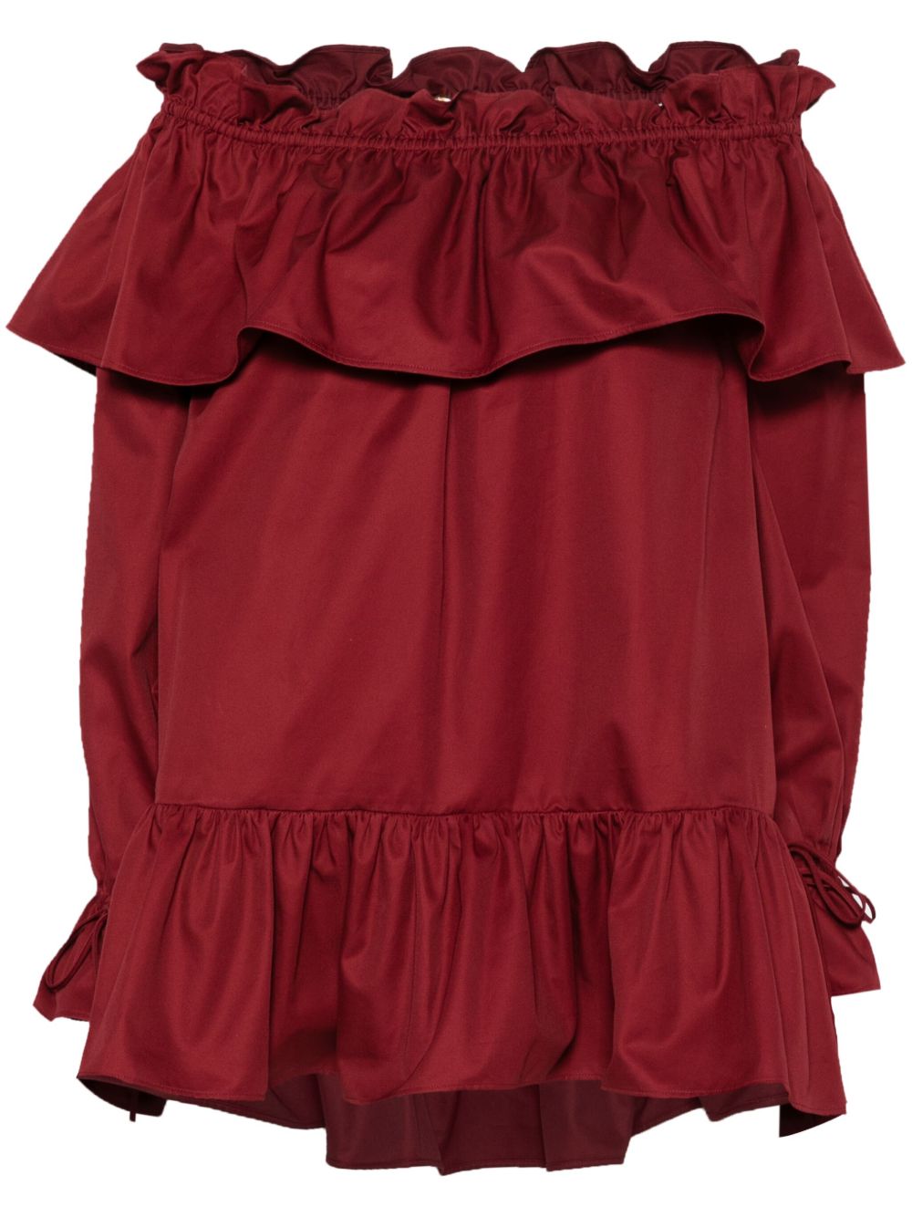 Saint Laurent ruffled cotton mini dress