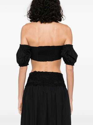 Ermanno Scervino Off-shoulder Lace detail cotton top