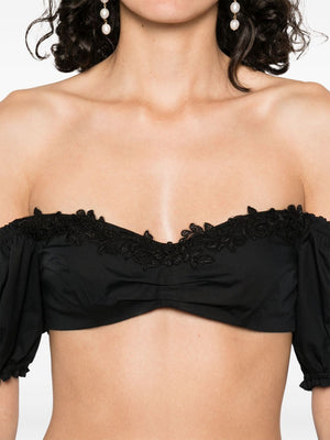 Ermanno Scervino Off-shoulder Lace detail cotton top